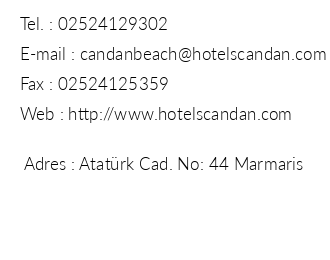 Candan Beach Hotel iletiim bilgileri